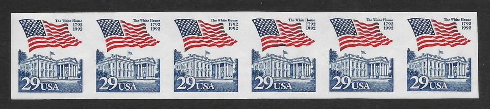 2609b 29 cent Flag Over White House Imperforate Between Error Strip - Image 1 of 1