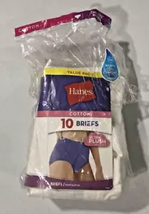 Hanes Damen 6er Pack weiß Baumwolle Slips Damenunterwäsche cool bequem Höschen Gr. 9 - Bild 1 von 10