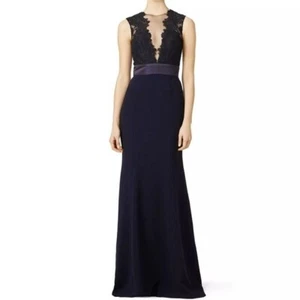 Vestido Vaina Theia Maxi Azul Encaje Cinta Cintura Noche Formal Talla 2 • - Imagen 1 de 9
