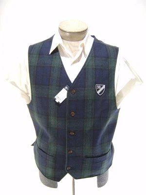 Daniel Cremieux Men’s Suit Vest M 90% Wool Tartan Black Green Olive Plaid Madras - Image 1 of 4