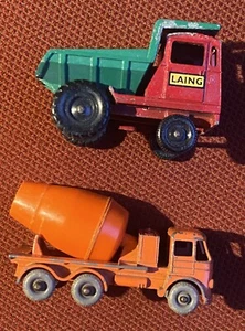 Matchbox Lesney LOT : 2C MUIR HILL DUMPER  & 26B FODEN CEMENT MIXER - 1961/62 - Picture 1 of 6