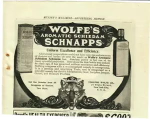 1902 Wolfe's Schnapps Antique Print Ad Aromatic Schiedam Tonic for Stomach - Picture 1 of 1