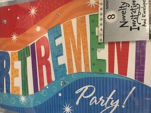 Amscan Retirement Novelty Invitations 8 Pack - Picture 1 of 1