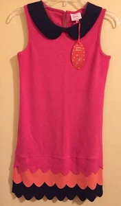 Miss Leona Edmiston Kleid Mädchen Größe 14 Koralle Etui gewellter Saum Streifen M Neu mit Etikett - Bild 1 von 8