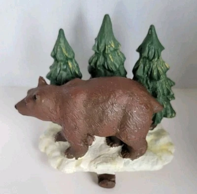 Medias navideñas vintage de oso pardo de resina pesada 3 pinos Navidad🎄🔥 Foto 1 de 4