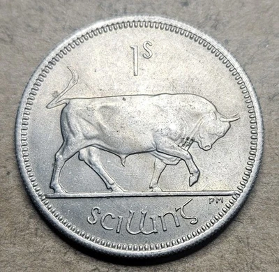 Irlanda 1 chelín - 1964 - Pre decimal - República de Irlanda - Gran detalle  Foto 1 de 2