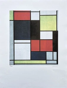 PIET MONDRIAN - Cuadro II - Firmado, edición limitada 81/200, 50x66 cm - Imagen 1 de 5