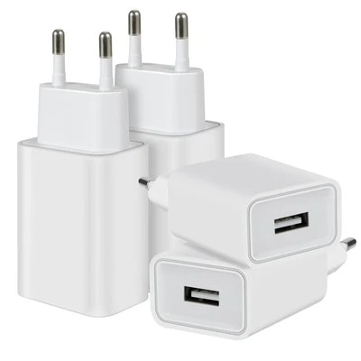 4 Pezzi 12W Caricatore Presa USB, 5V/2.4A Alimentatore Caricabatterie USB Spina  - Immagine 1 di 4