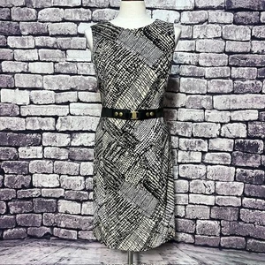 Jones Wear schwarz & khaki ärmelloses Kleid mit Gürtel Größe 10 - Bild 1 von 9