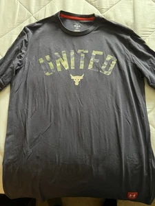 Under Armour Men's T Shirt Project Rock Veterans United Tempered Steel Medium LS - Picture 1 of 4