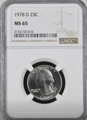 1978 D Washington Quarter MS 65 NGC Clad 25c Uncirculated SKU:I9498 - Image 1 of 3