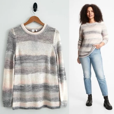 Gap Small Pink Gray Multicolor Spacedye Forever Cozy Tunic Pullover Sweater NWT - Image 1 of 4