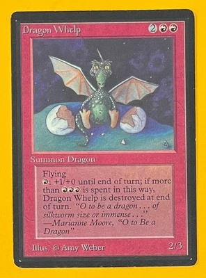 MTG DRAGON WHELP Beta (OldManMTG 012-536) - Image 1 of 3