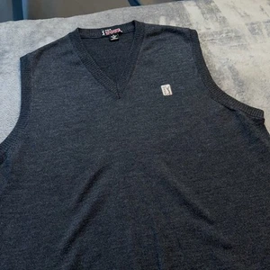TPC Sawgrass PGA Tour Sweater Vest Mens XL Gray Golf 100% Merino Wool Made Italy - Picture 1 of 9
