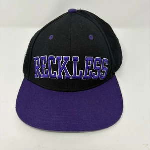 Young & Reckless Y&R Snapback Hat Cap Wool Blend Skate Streetwear Black Purple - Picture 1 of 5