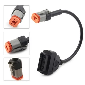 For Harley Davidson Motor 4Pin to 16Pin OBD2 Diagnostic Scanner Adapter Cable mo - Picture 1 of 10