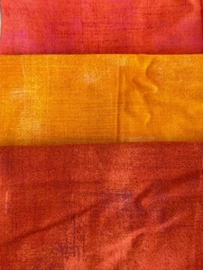 Moda Grunge End Cuts Remnants Scrap Stash Builder 36 plus Inches of Orange - Picture 1 of 3