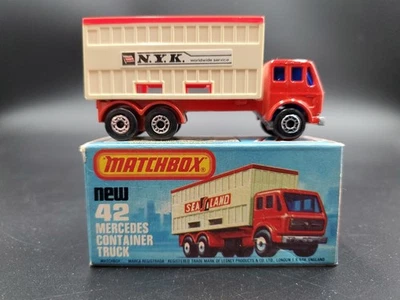 1976 MATCHBOX SUPERFAST #42 MERCEDES N.Y.K. CONTAINER TRUCK LESNEY ORIGINAL BOX - Image 1 of 4