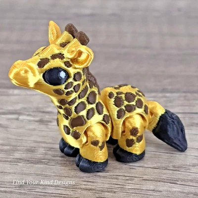 Juguete articulado flexible para cría de jirafa impreso en 3D inquieto 2,25" animal de safari Foto 1 de 4