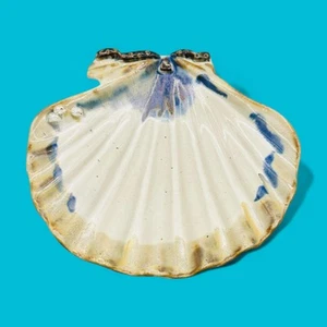Listing Title: Large Ceramic Scallop Shell Dish - Coastal Decor - Picture 1 of 10