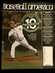 Autografo AROLDIS CHAPMAN - rivista firmata "Baseball America" - Red Sox! - Foto 1 di 4