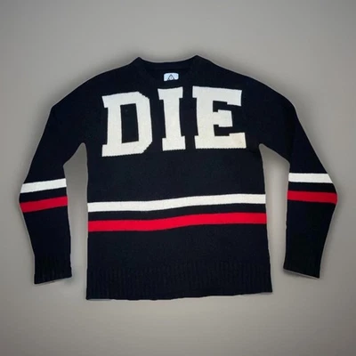 Suéter UNIF DIE POSER Años 00 Raro Y2K Gran Tamaño Tejido Intarsia Grande Foto 1 de 4