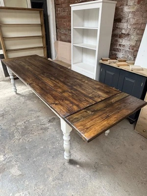Extendable Rustic Shabby Chic Dining Table 8-10  seater 7 foot x 3 foot - Image 1 of 4