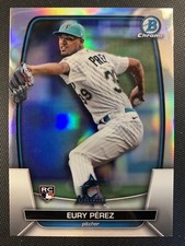 Eury Perez 2023 Bowman Chrome #90 REFRACTOR RC Rookie Card #457/499! Marlins!