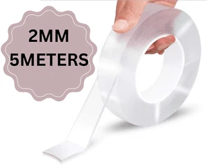 Nano Magic Clear Double Sided Grip Tape Traceless Removable Washable Adhesive - Picture 1 of 11