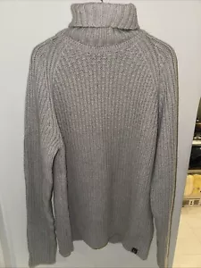 MARINE ROLL NECK JUMPER Moonbeam/ Old Silver Heather | Belstaff Knitwear 2XL - Picture 1 of 6