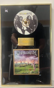 CAPITOL RECORDS FINDLAND CERTIFIED SALES AWARD MEGADETH 20K Sales RECORDS - Picture 1 of 13