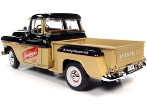 1957 Chevrolet 3100 Stepside Pickup Truck Black and Tan with Graphics "Leinenkug - Picture 1 of 5