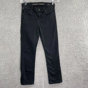Citizens Of Humanity Elson Med-Rise Straight Leg Black Denim Stretch Size 25 - Picture 1 of 9