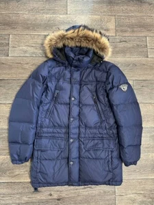 BOGNER FIRE+ICE Daunen Puffer Jacke Herren Kapuze Echtfell Gr. 50 dunkelblau - Bild 1 von 14