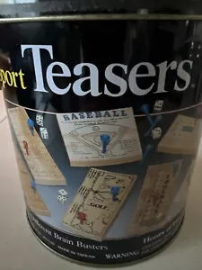 1993 Vintage Cardinal Sport Teasers 7 Brain Teasers Premier Edition Metal Tin - Picture 1 of 4