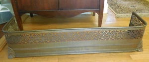 Antique Fireplace Fender Flower and Vine design w/ Lion's Head Feet. - Picture 1 of 6