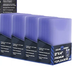 100- House Hobby 3x4" Toploaders  (Pokemon, Magic, Yugioh) With Penny Sleeves - Picture 1 of 3