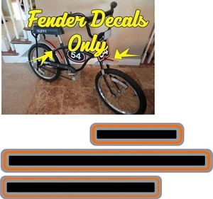 Vintage 1970s Huffy Thunder Road 54 BMX Bicycle Fender Decals Only, AMF - Picture 1 of 1