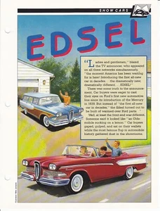 Edsel 1958 Pacer Car Spec Sheet Fact Card w/Ranger Pics - Picture 1 of 2