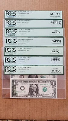 $1-$2-$5-$10-$20-$50-$100 FRN ERROR NOTE PCGS66PPQ - Image 1 of 4