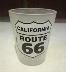 Vintage California Route 66 Schnapsglas Rauchglas mit schwarzem Logo & Schriftzug - Bild 1 von 11