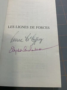 Anne McCaffery Eliz Ann Scarborough signierte Akte Kopie französische Lignes de Forces PB - Bild 1 von 6