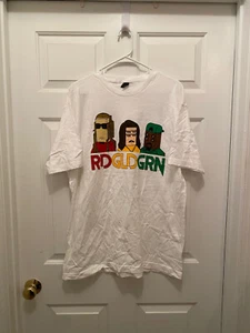 Neu RDGLDGRN Herren Cartoon Portrait Konzert Musik Tour weiß T-Shirt XL - Bild 1 von 2