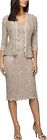 Alex Evenings Women's Shift Dress with Lace Jacket (Petite and Regular) 
