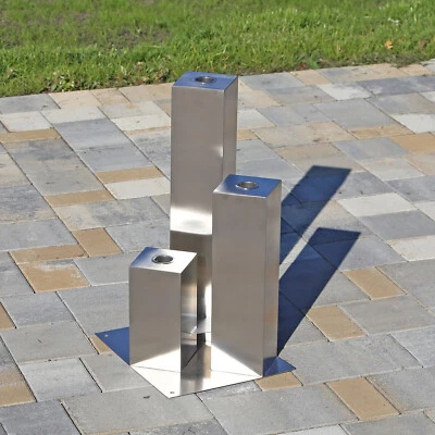 3 EdelstahlSäulen  Gartenbrunnen Edelstahlelement Skulptur Wassersäulen Deko 5 - Bild 1 von 4