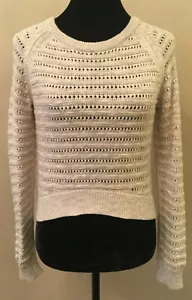 Anthropologie by Moth Damen Cropped-Pullover hinten geknöpft mittelgrau offen Strick - Bild 1 von 11