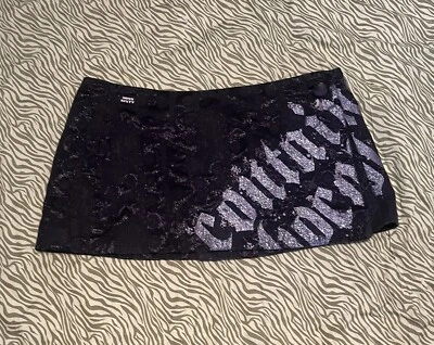 Rare Miss Sixty contains chocolate Black And Silver Mini Skirt Size Medium  - Image 1 of 4