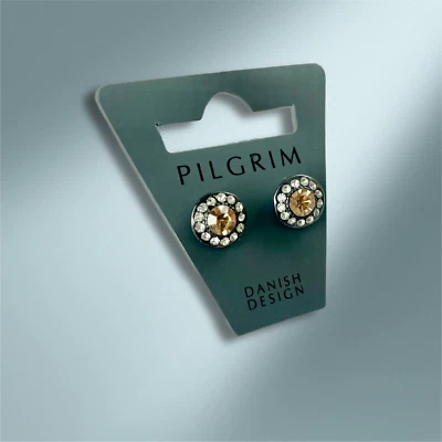 Pilgrim Ohrringe Ohrstecker Versilbert Zirkonia Gleb Weiß / Weiß Türkis - Bild 1 von 3