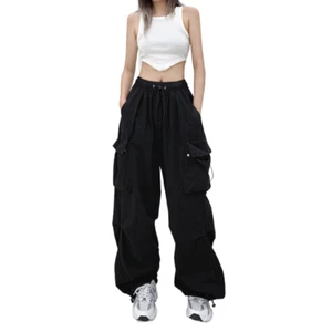 Womens Casual Cargo Jogger Pants Hiking Trousers Elastic Waist Pocket Pants - Picture 1 of 15