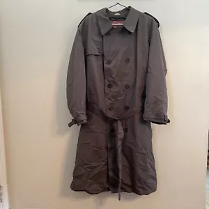 Oleg Cassini Vintage All Weather Coat Size 46 Long Trench W/Zip Out Liner & Belt - Picture 1 of 12